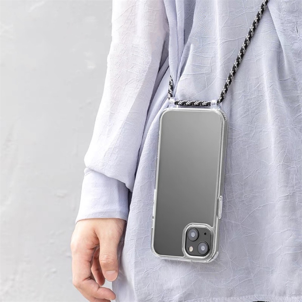 Phone Cases That Charge Your Phone - Crossbody قلادة الحبل الحبل شفافة جراب