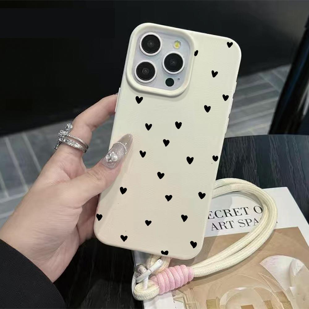 Phone Cases With Straps - جراب هاتف سيليكون مطفأ اللمعة بتصميم