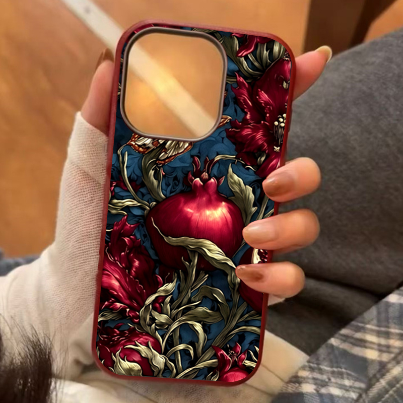 Phone Cases Aesthetic - خمر الرمان بولي TPU الفن جراب