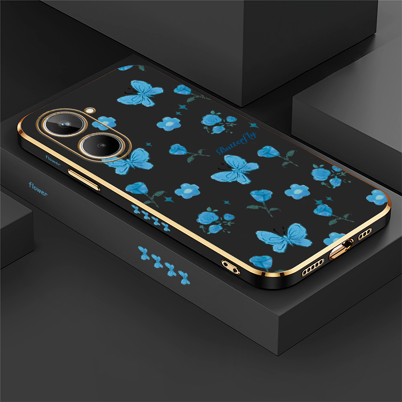 Phone Cases Realme - غطاء هاتف مطبوع عليه زهور وفراشات