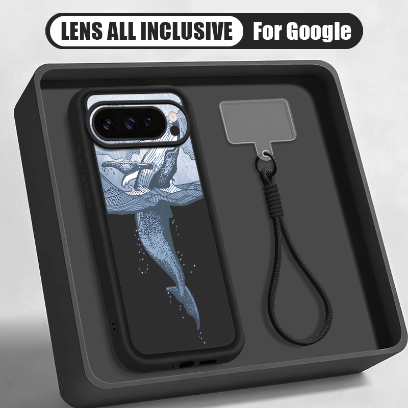 Phone Cases Google Pixel 10 Pro - جراب هاتف سيليكون ناعم بتصميم حوت