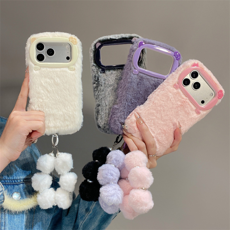 Phone Cases Iphone 17 Pro Max - غطاء هاتف فاخر من الفرو الناعم