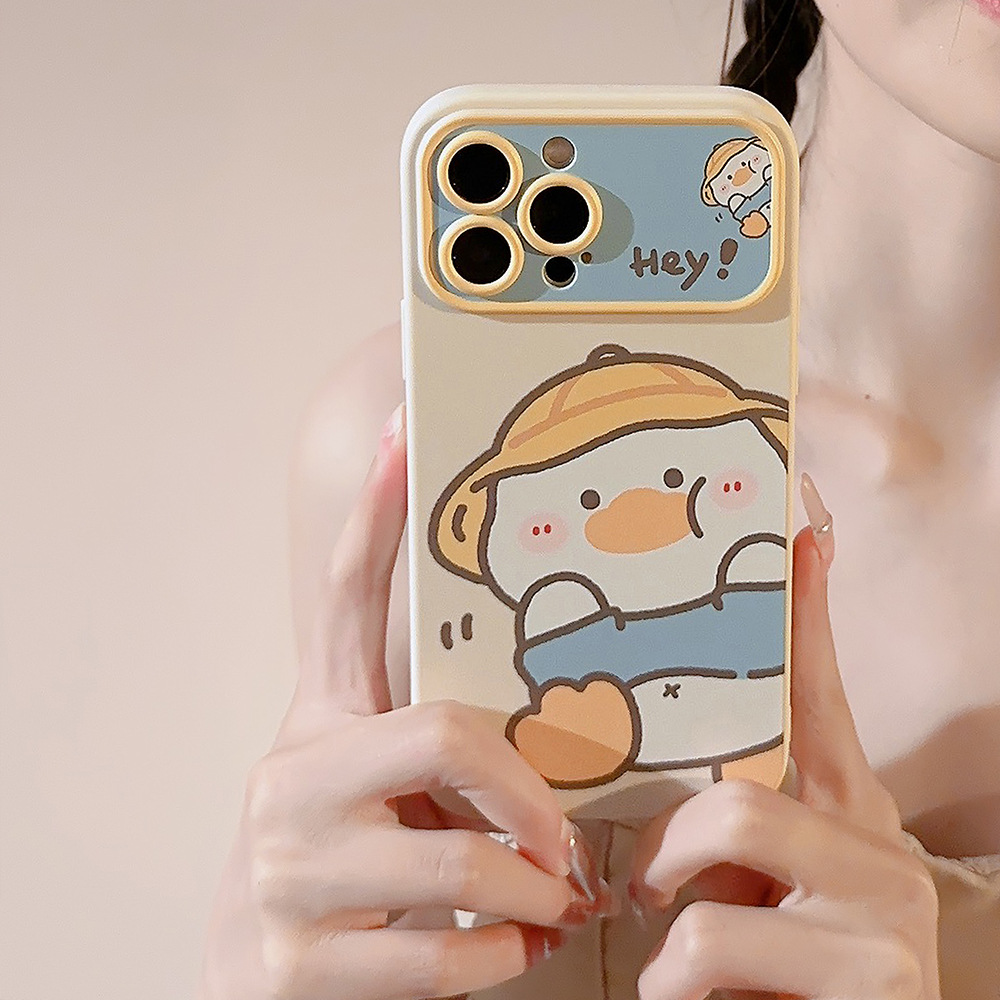 Phone Cases Durable - جراب هاتف بتصميم بطة كرتونية كورية