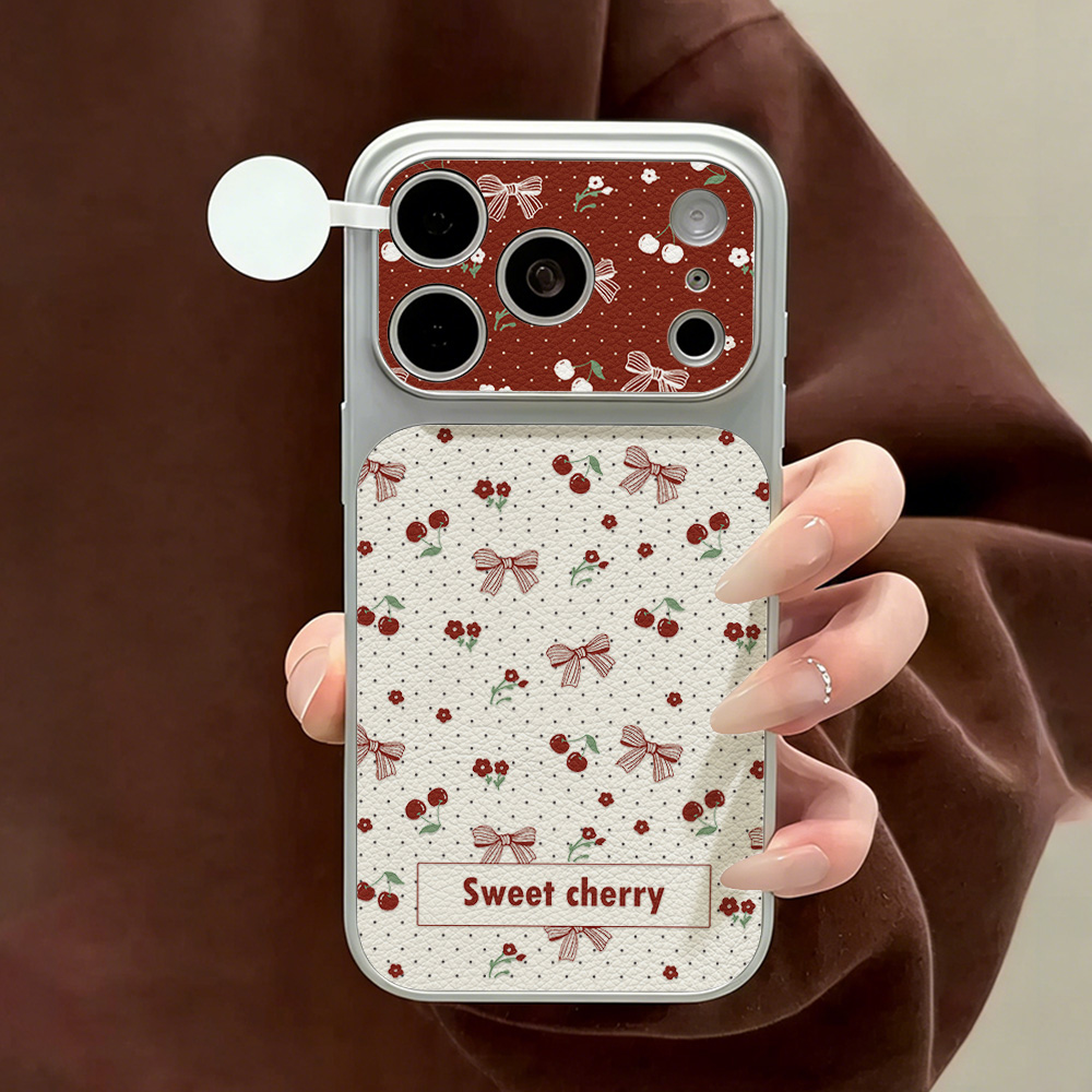 Phone Cases Quality - جراب هاتف جلدي بتصميم فيونكة الكرز