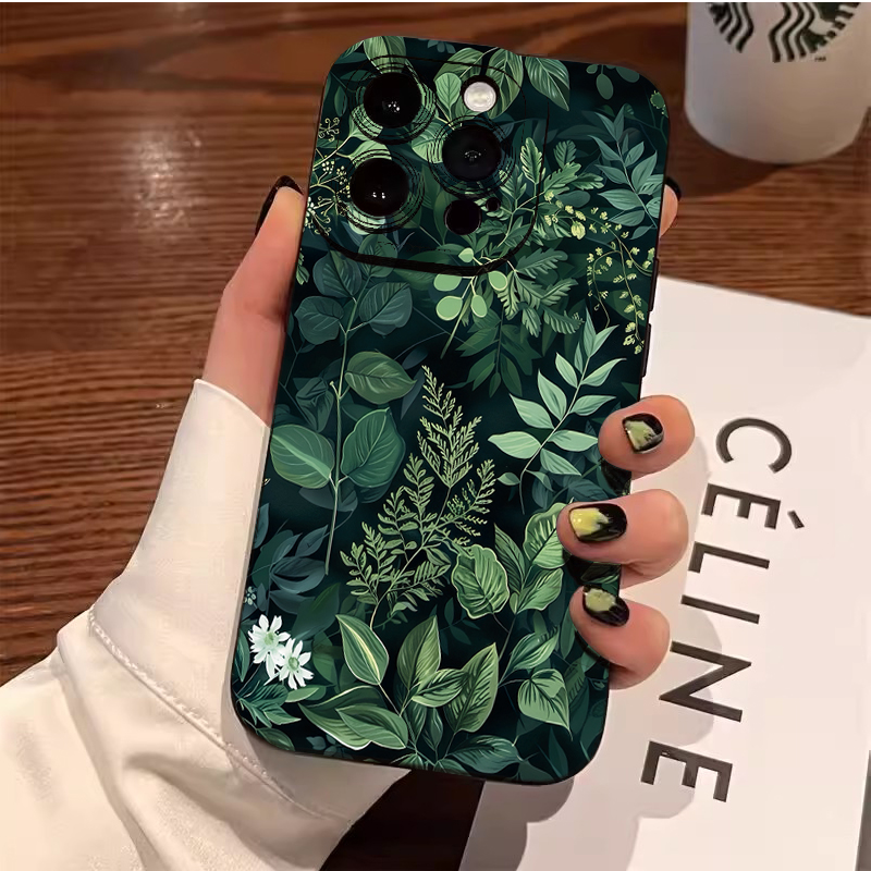 Samsung Galaxy S24 - أغطية هواتف بتصميم أوراق النخيل والزهور