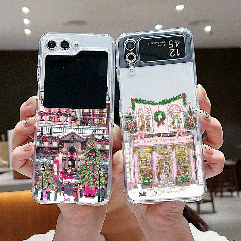 Phone Cases Z Flip 5 - المبنى الريفية مشهد الثلوج عيد الميلاد