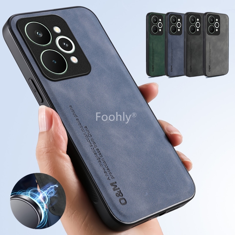 Phone Cases Realme - حافظة مغناطيسية من جلد نوبوك لهاتف