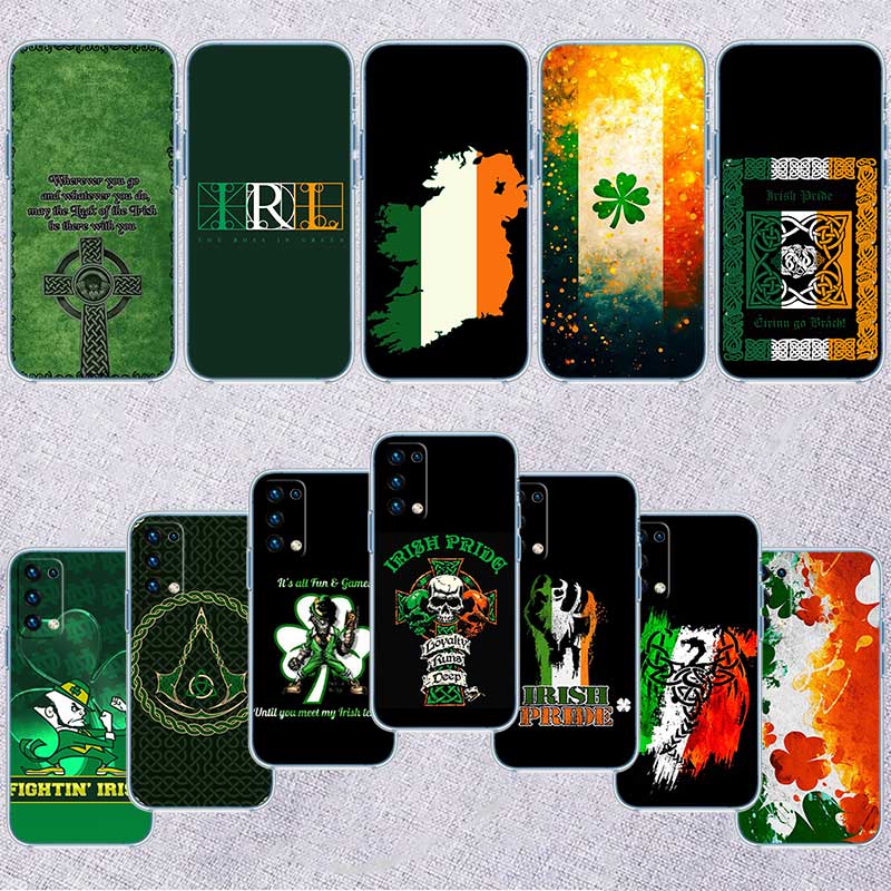 Phone Cases Ireland - حافظة هاتف شفافة بعلم أيرلندا HY13