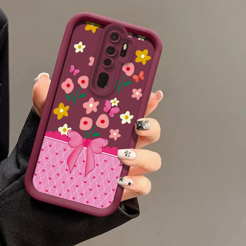 Phone Cases Realme - غطاء هاتف سيليكون مطفي بتصميم الفراشة