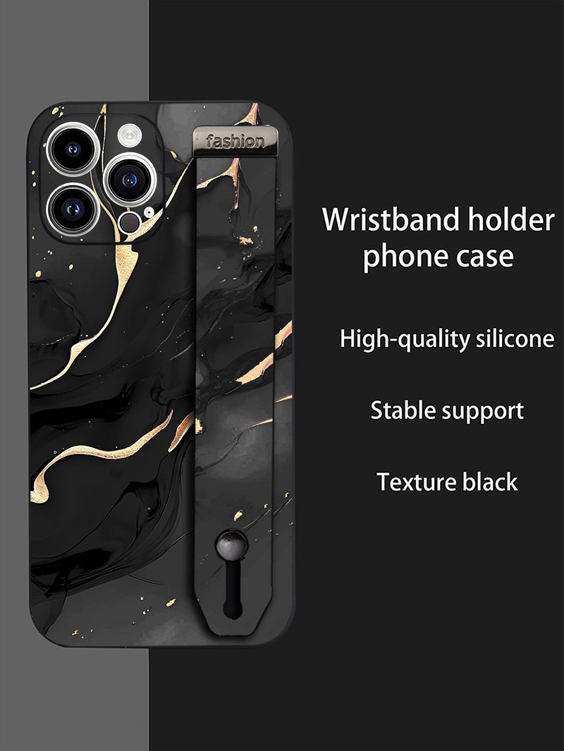 Phone Cases With Straps - الفاخرة السائل سيليكون الرخام نمط شريط