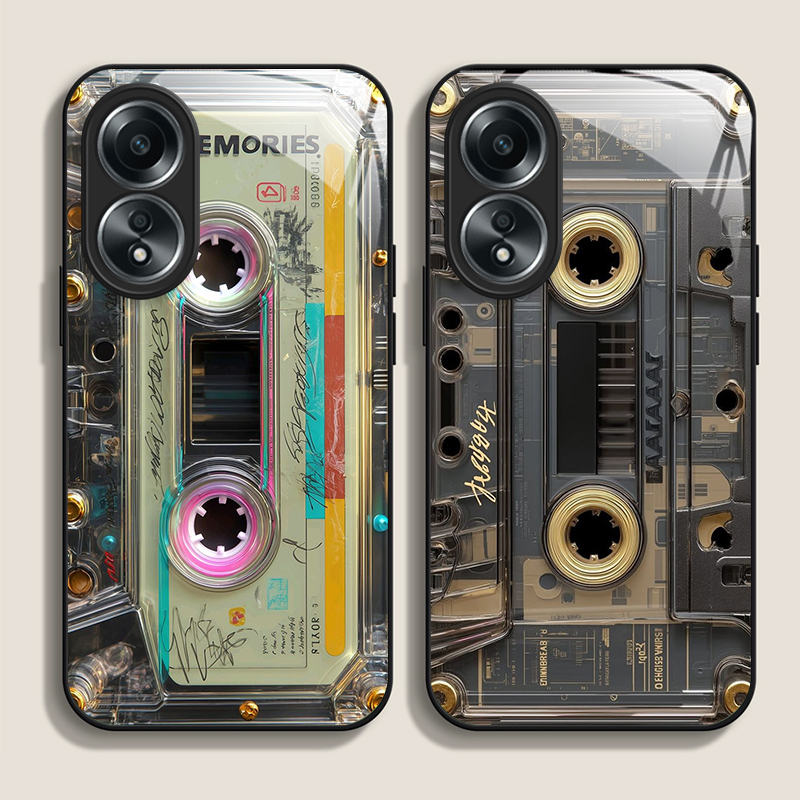 Phone Cases Realme - غطاء هاتف زجاجي مقوى بتصميم شريط