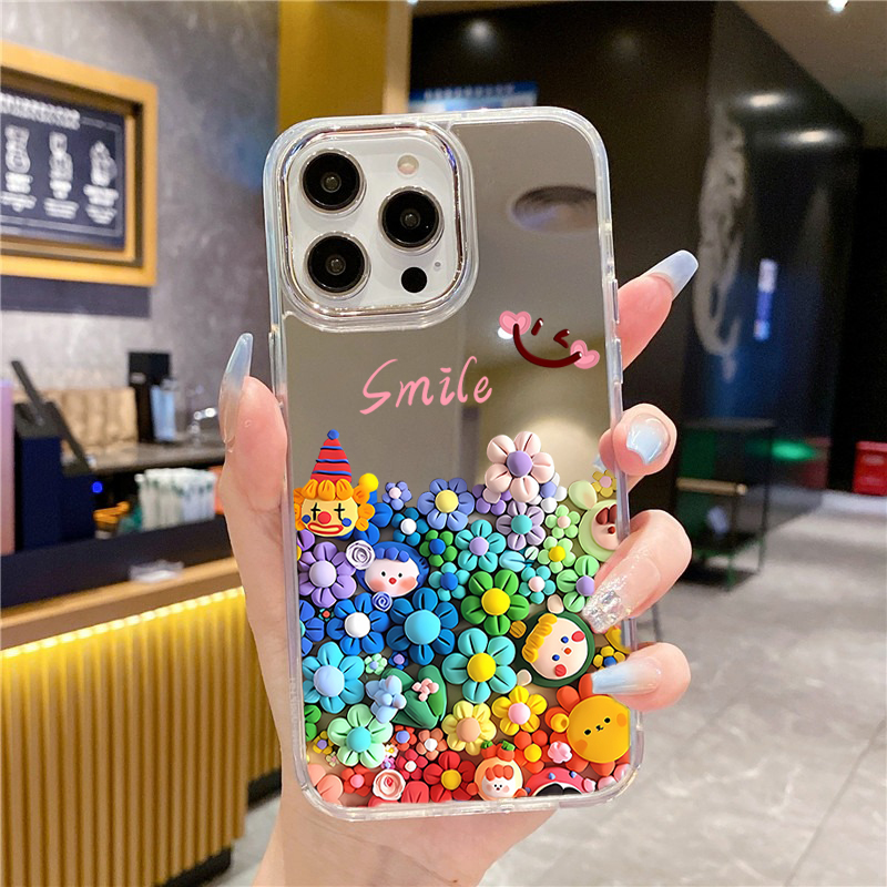 أزهار لطيفة مرآة لوضع مساحيق ا - مراجعة Phone Cases Aesthetic وسعره