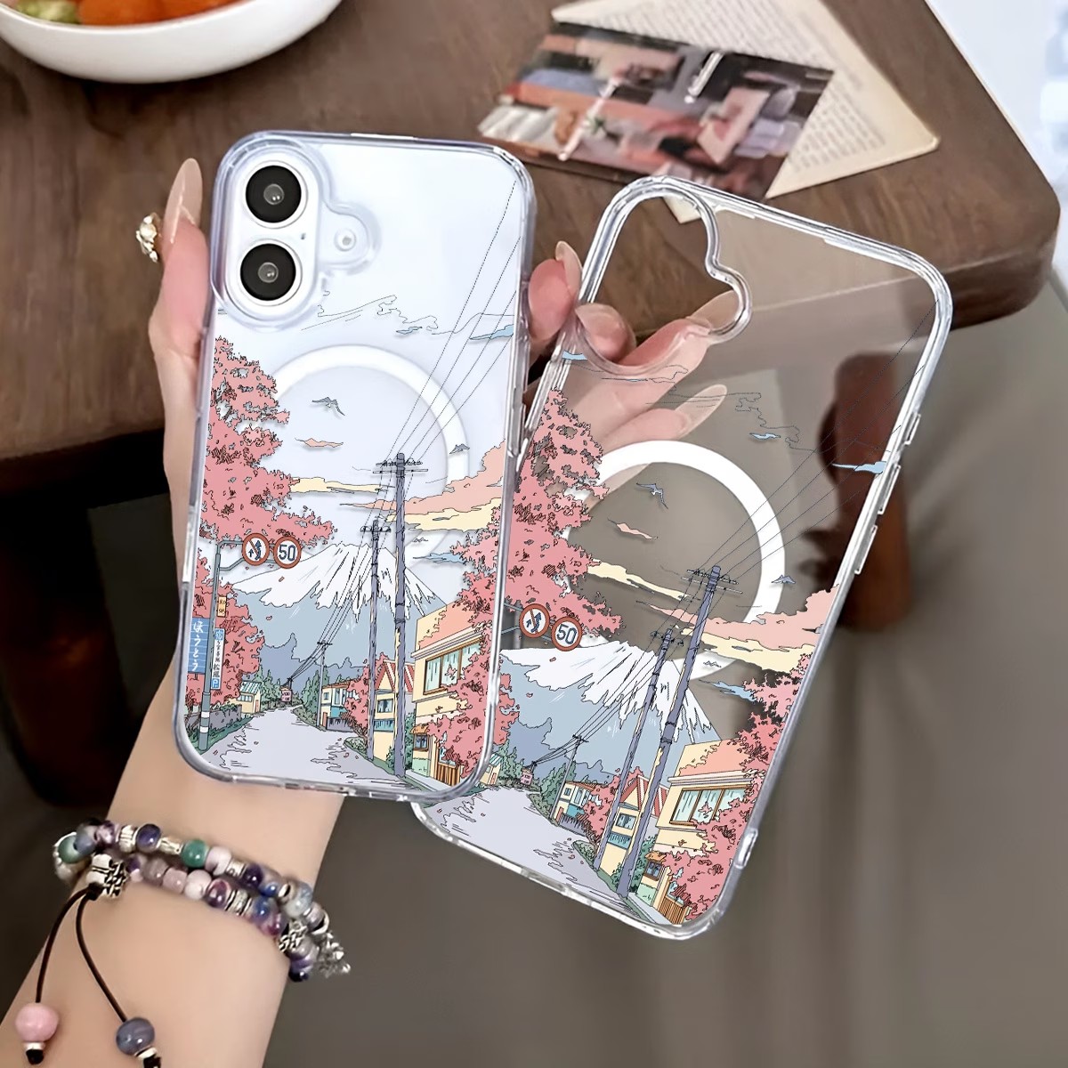 غطاء هاتف بنمط زهر الكرز من فو - مراجعة Phone Cases With Magnet وسعره