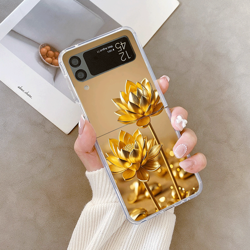 الإبداعية الذهبي لوتس زهرة نمط - مراجعة Phone Cases Z Flip 5 وسعره