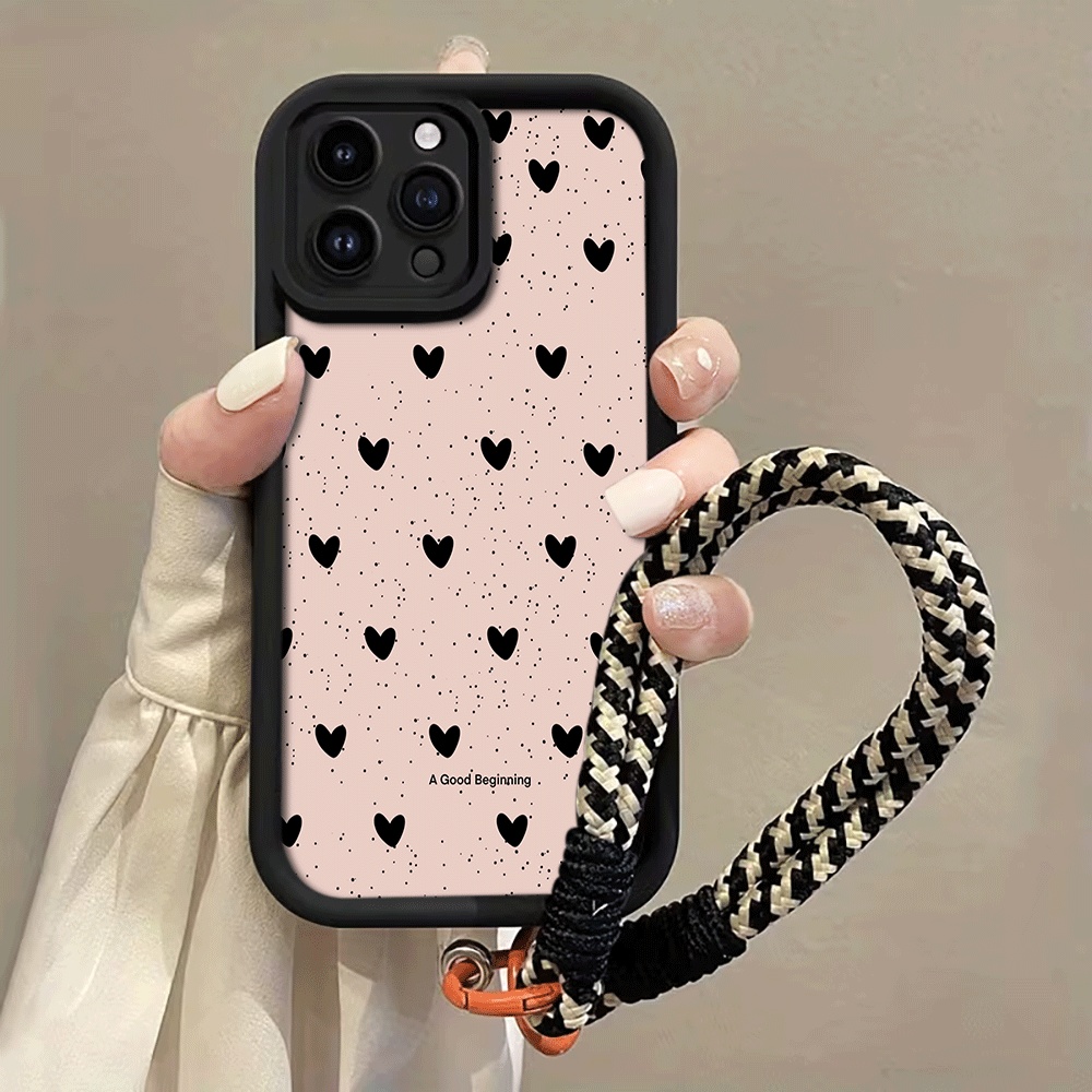 جراب هاتف بتصميم قلب أسود ملطخ - مراجعة Phone Cases With Straps وسعره